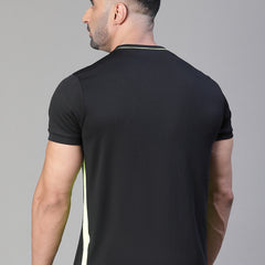 Contrast Side Panel T-Shirt Black