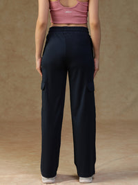 Pleated Cargo Pants Navy
