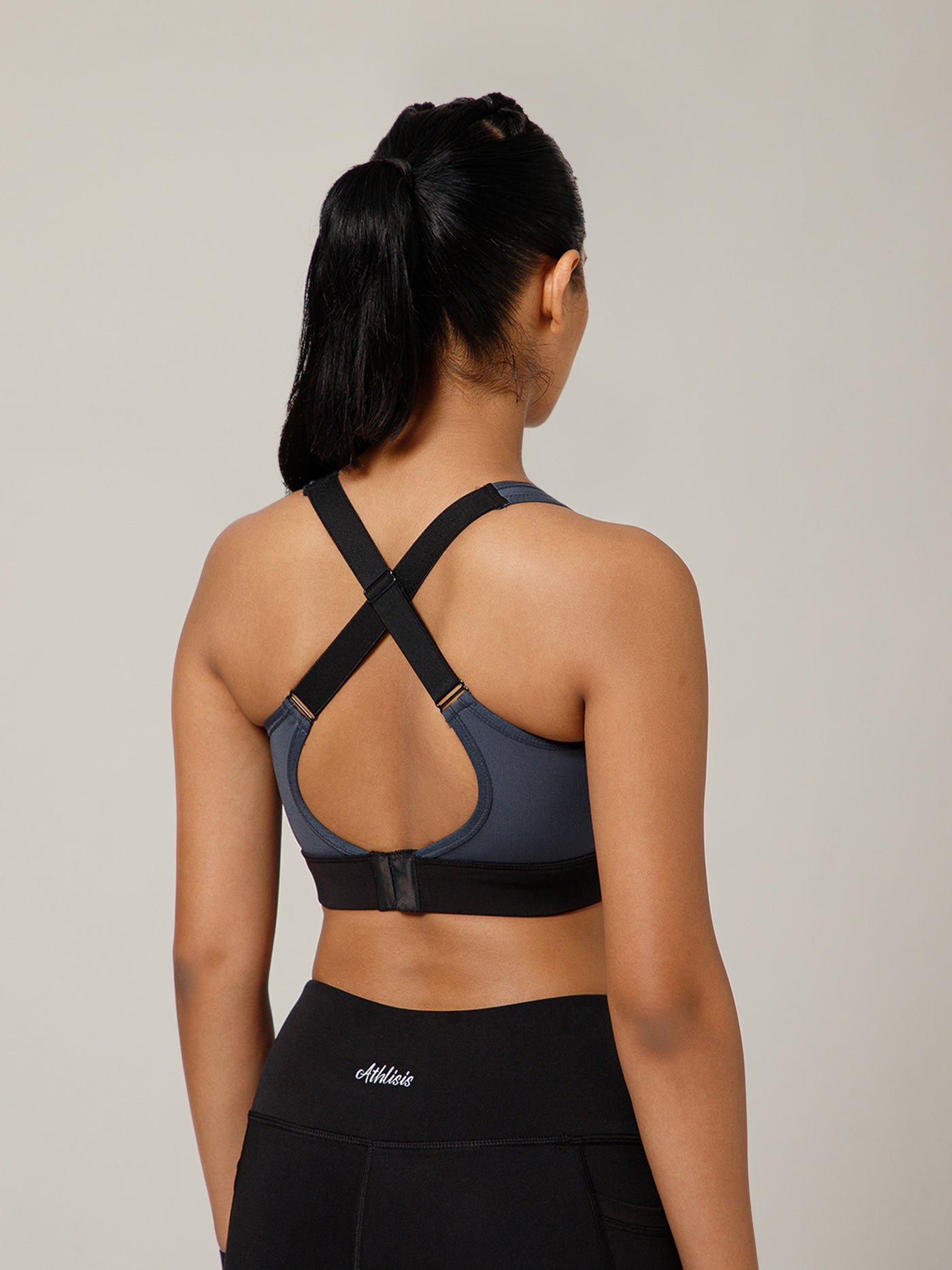 Ruched Sports Bra Gray