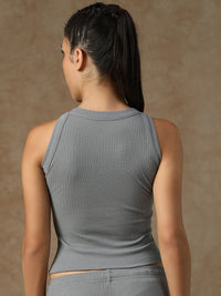 Ribbed Crop Top Grey