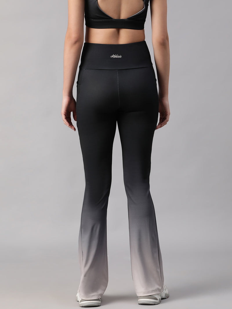 Dual Tone Flare Pant B&W