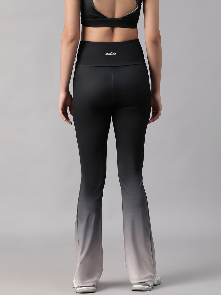 Dual Tone Flare Pant B&W