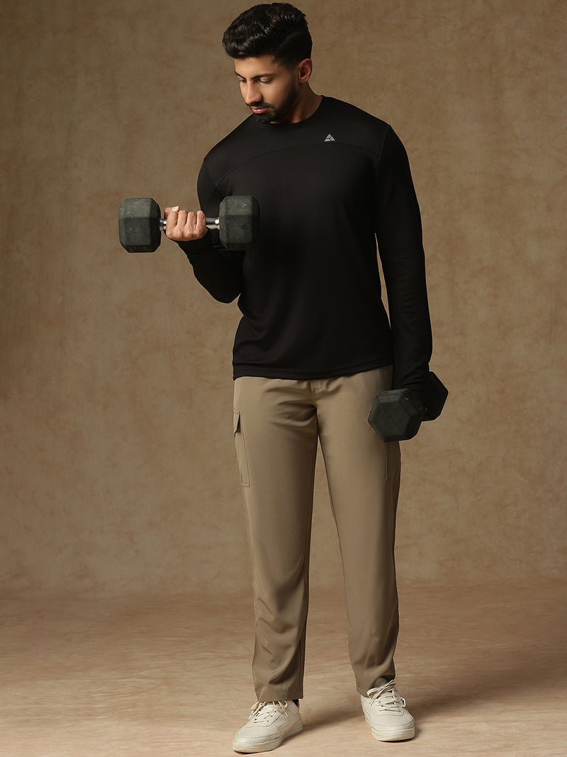 Regular Fit Thumb Hole T-Shirt Black