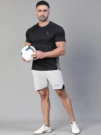 Contrast Side Panel T-Shirt Black Athlisis Sports