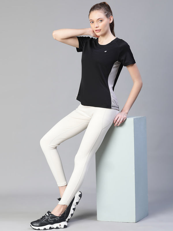 Contrast Side Panel T-Shirt Black