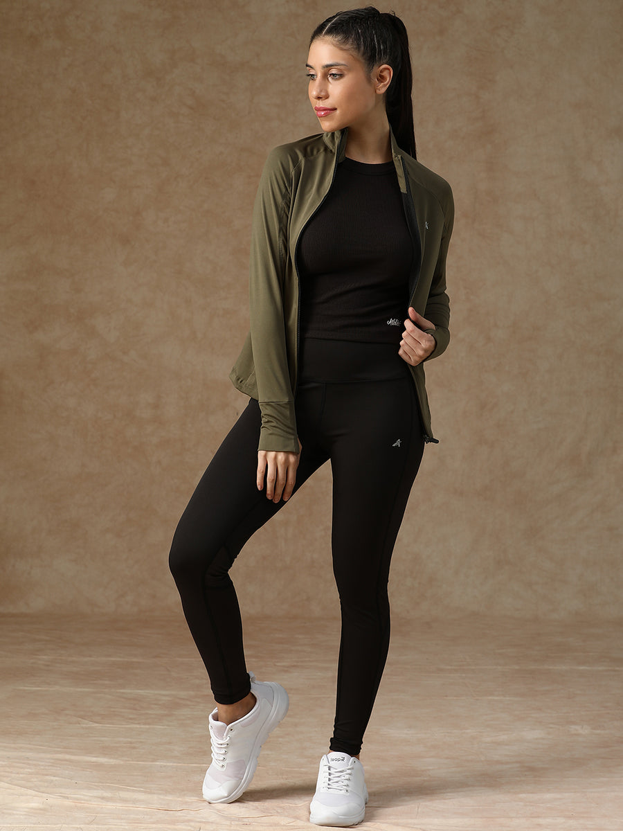 Midriff Crop Jacket Olive