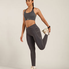 Y Adjustable Sports Bra Grey