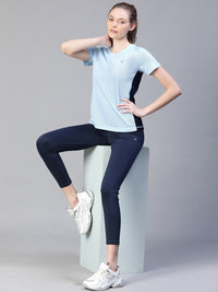 Contrast Side Panel T-Shirt Blue