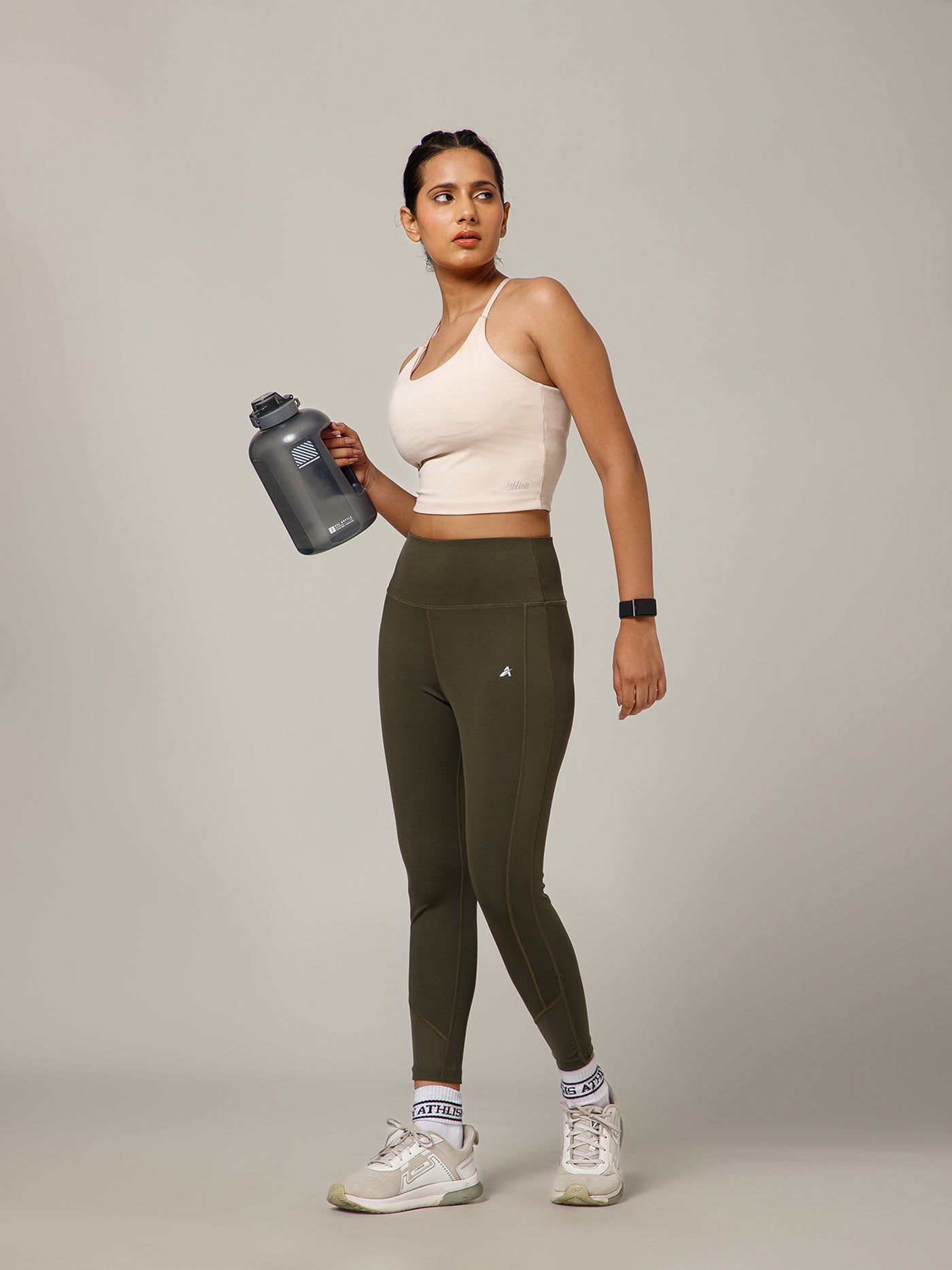 Laser Cut Leggings Olive