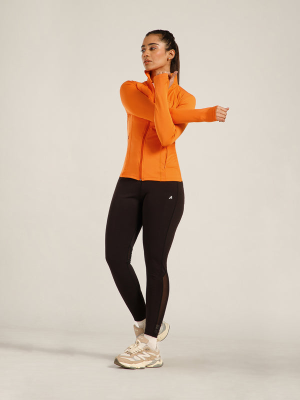 Defined Seam Zip Jacket Orange