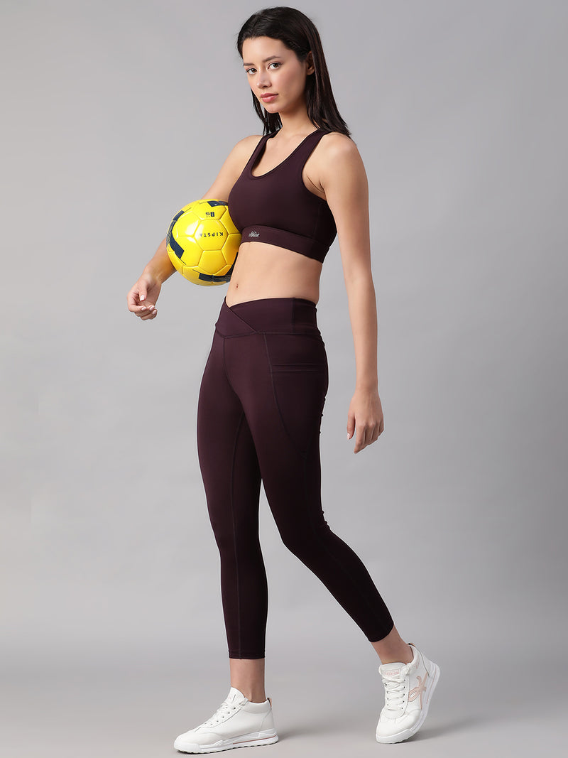 Minimalist Cutout Sports Bra Burgundy
