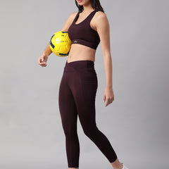 Minimalist Cutout Sports Bra Burgundy