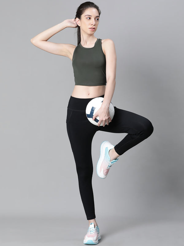 Basic Zen Crop Top Olive