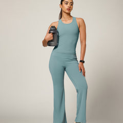 Built In Bra Racer Back Top Ice Blue