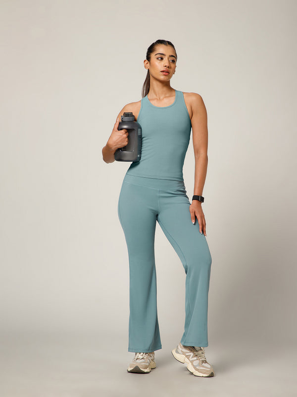 Built In Bra Racer Back Top Ice Blue