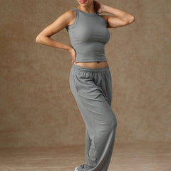 Ribbed Crop Top Gray