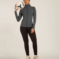 Midriff Crop Jacket Grey