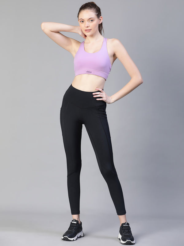 Geometric Strap Sports Bra Lavender