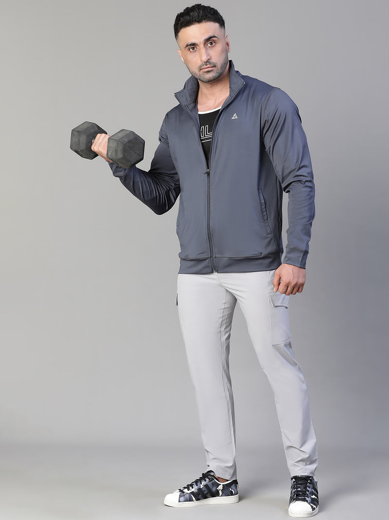 Basic Zipper Jacket Gray