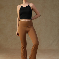 Defined Seam Flare Pant Tan