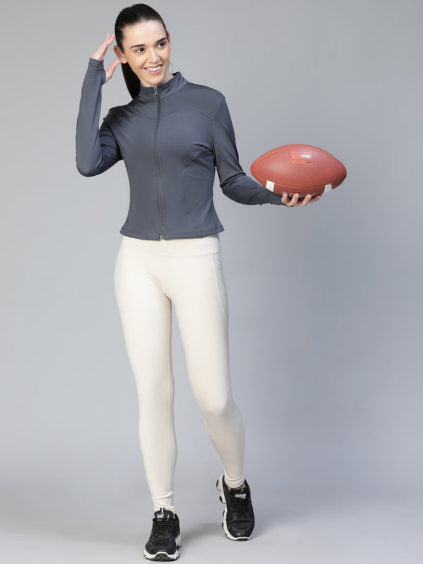 Sculpt Crop Jacket Gray