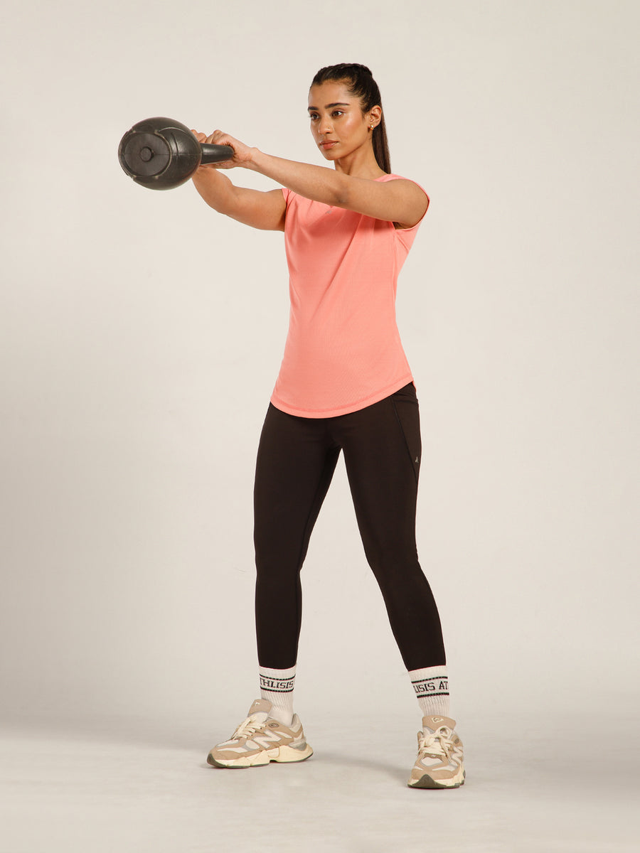 Cap Motion T-Shirt Coral