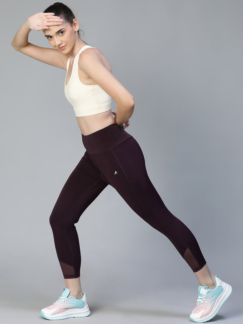Laser Cut Leggings Wine