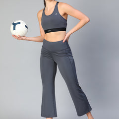 Ruched Sports Bra Gray