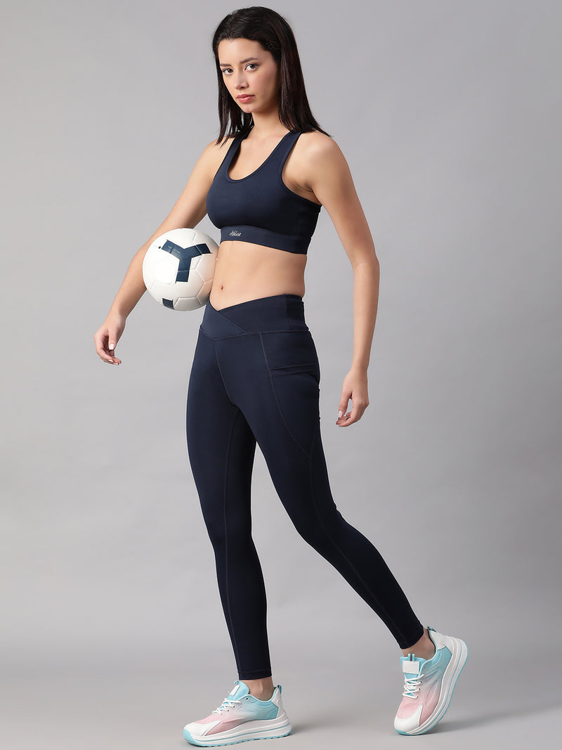 Minimalist Cutout Sports Bra Navy
