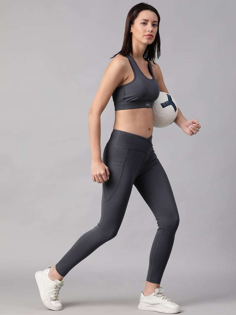 Minimalist Cutout Sports Bra Gray