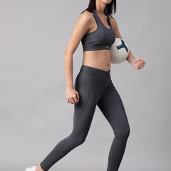 Minimalist Cutout Sports Bra Gray