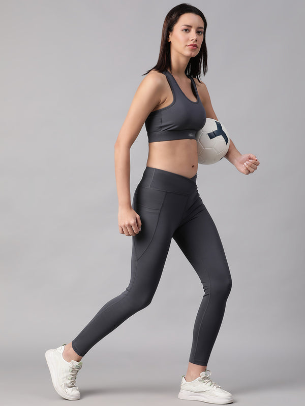 Minimalist Cutout Sports Bra Gray