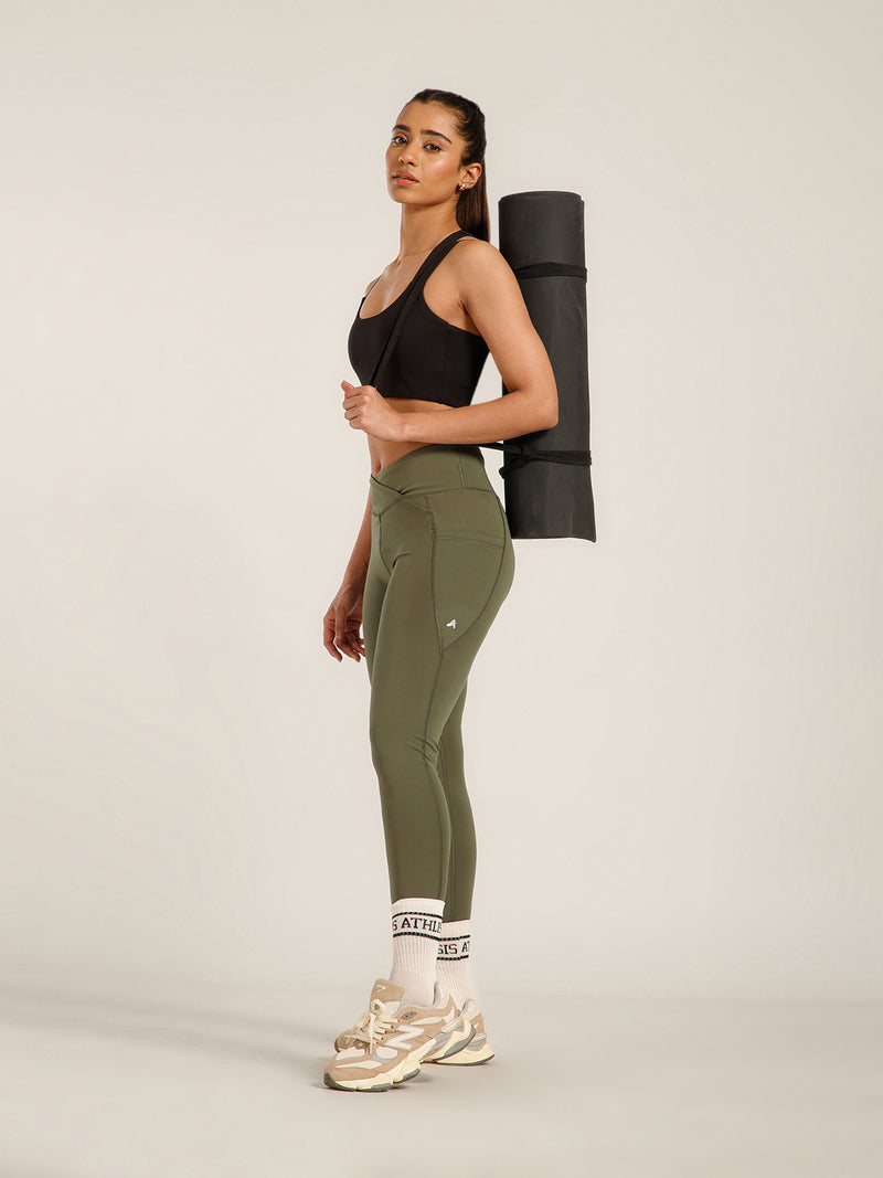 V-Front Legging Olive