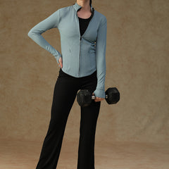 Ribbed Zip up Jacket Ice Blue