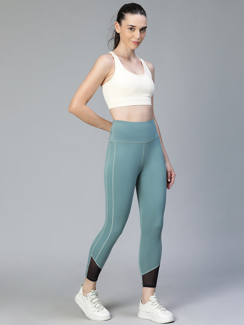 Laser Cut Leggings Pista Green