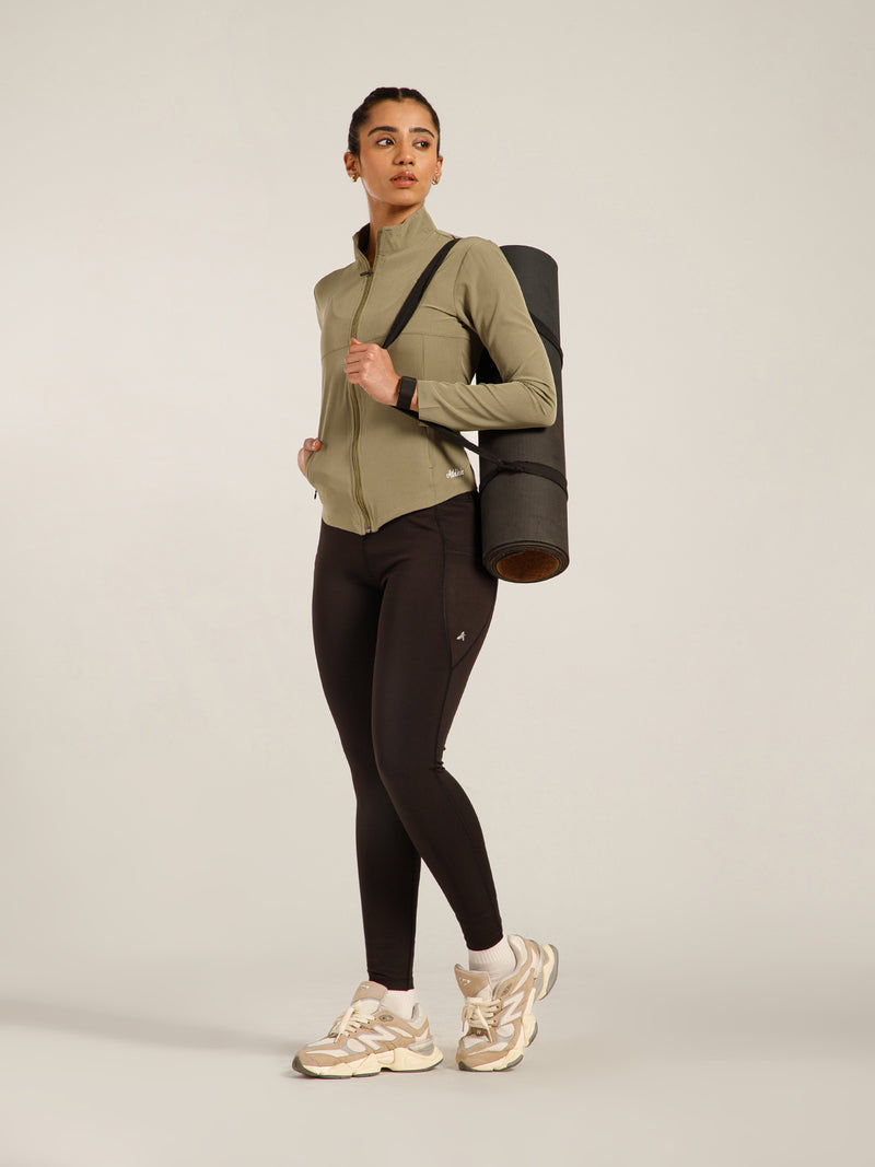 NS Staple Zip Jacket Olive