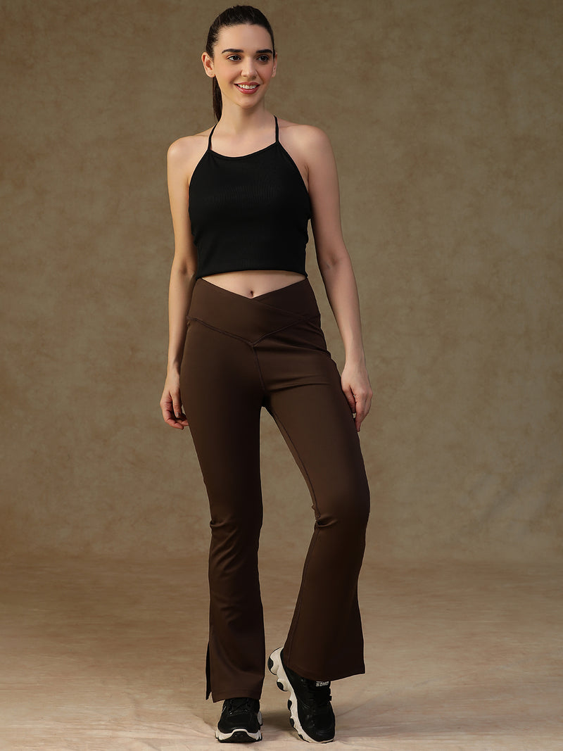 V-Shape Flare Pant Chocolate
