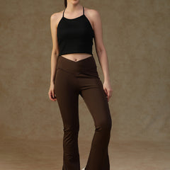 V-Shape Flare Pant Chocolate