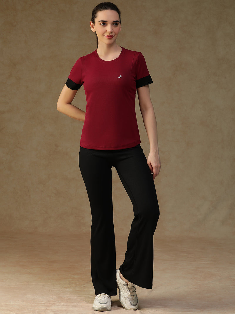 Contrast Tone T-Shirt Maroon