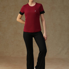 Contrast Tone T-Shirt Maroon