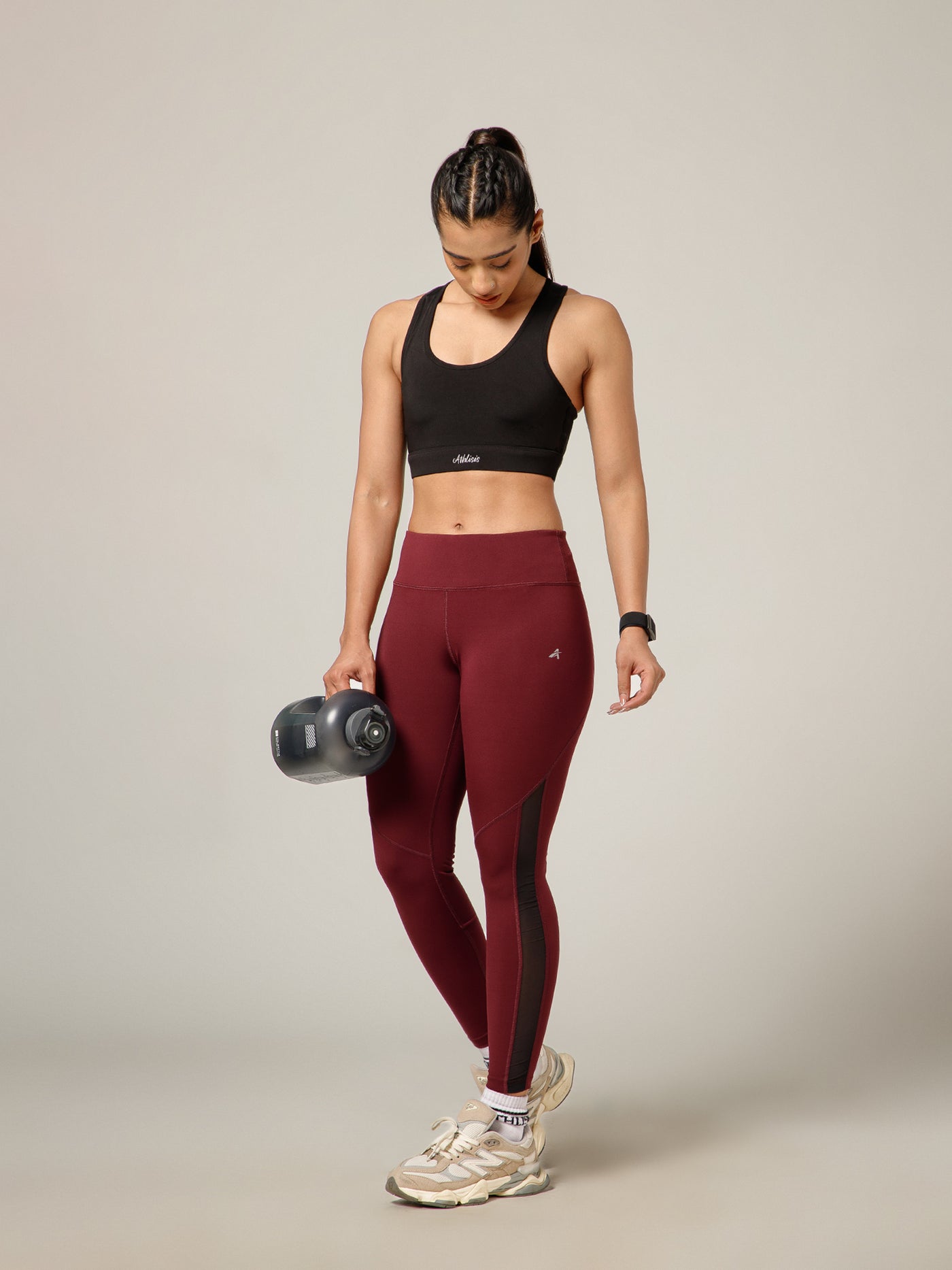 Streamline Panel Legging Maroon