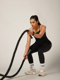 Ribbed High Waist Leggings Black