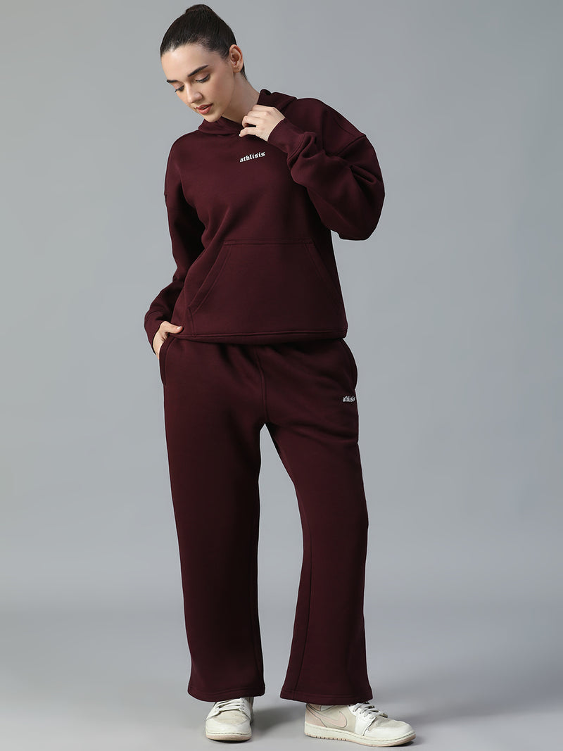 Fleez Oversized Hoodie Maroon