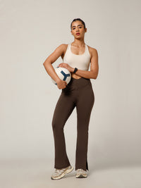 V-Shape Flare Pant Chocolate