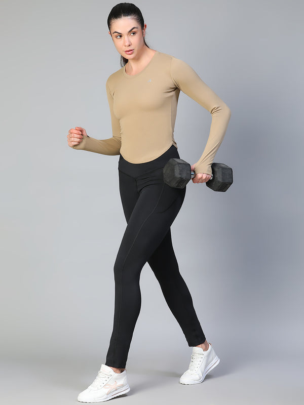 Bodycon Thumbhole T-shirt Tan