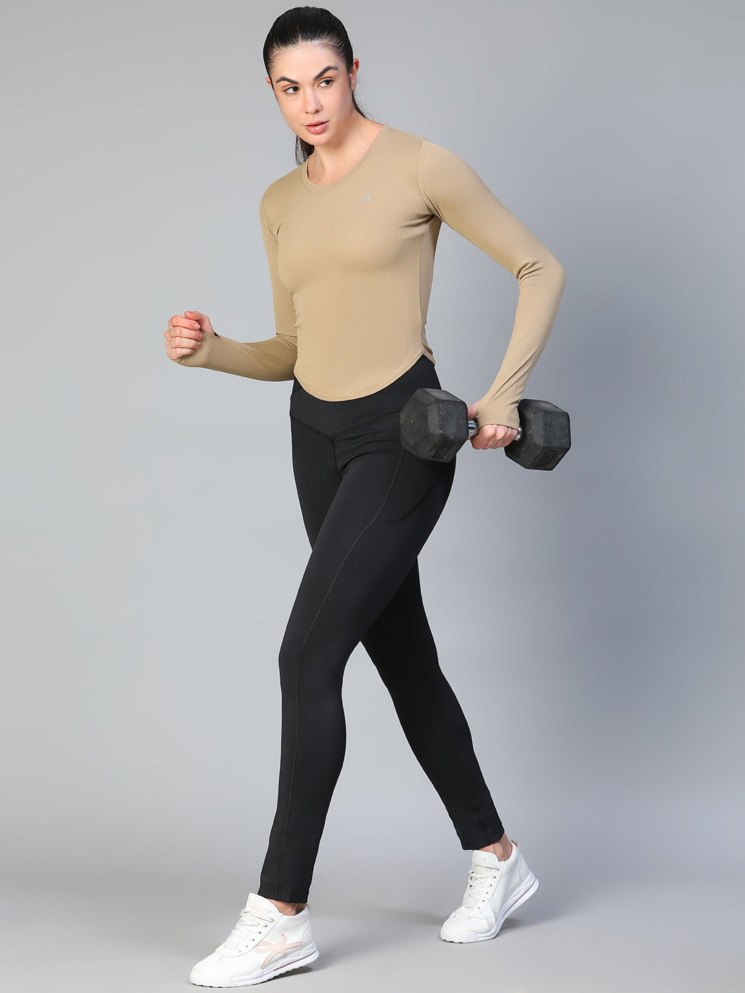 Bodycon Thumbhole T-shirt Tan