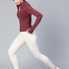 Sculpt Crop Jacket Maroon