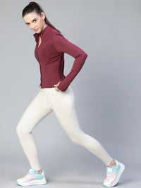 Sculpt Crop Jacket Maroon