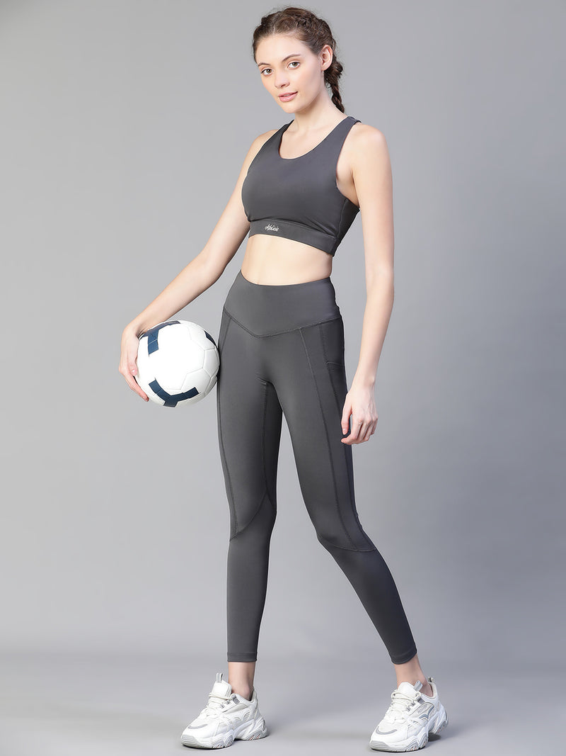 Racerback Contour Sports Bra Dark Gray