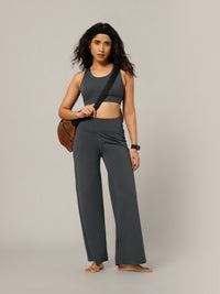 On The Go Wide Flare Pant Grey